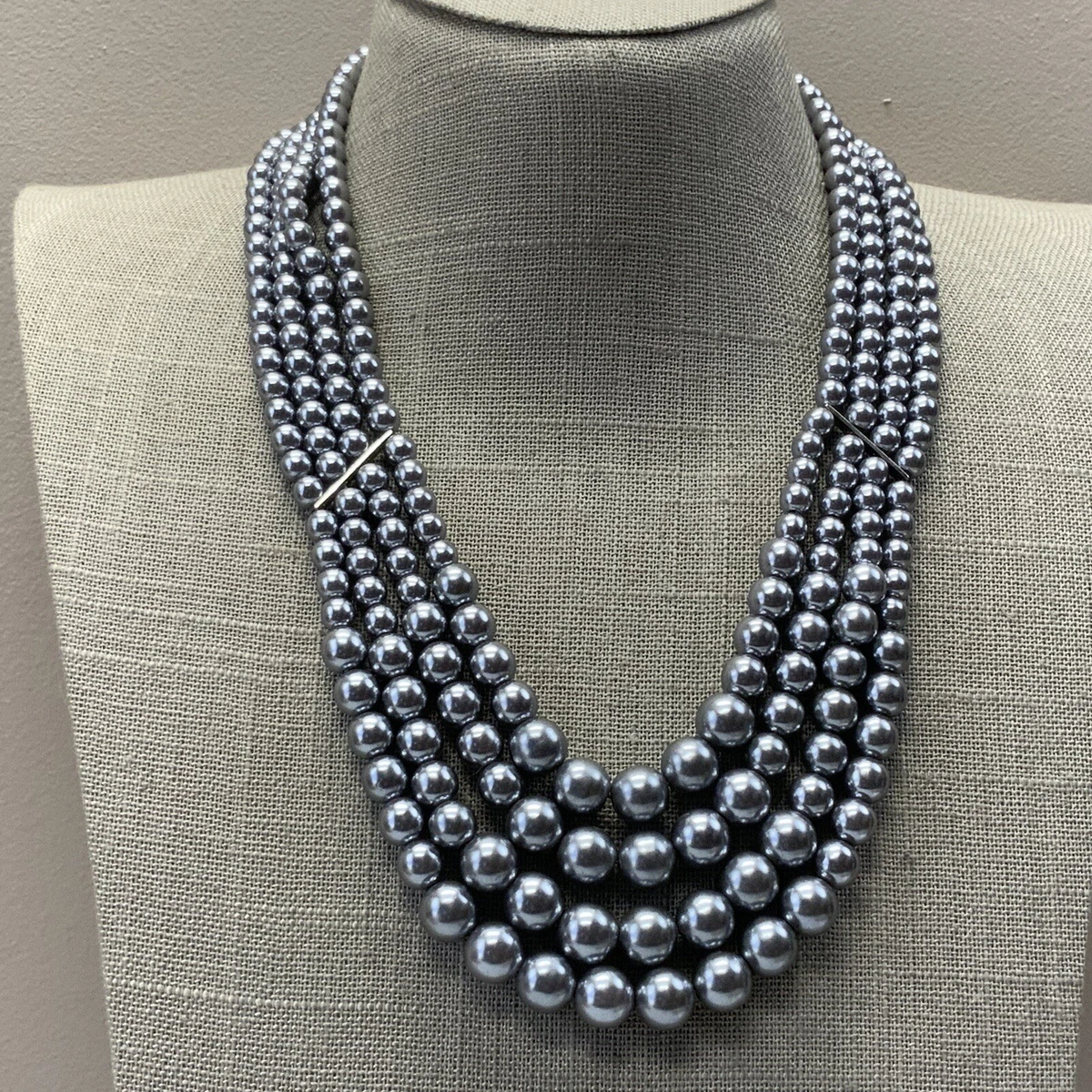 Faux gray pearl best sale necklace