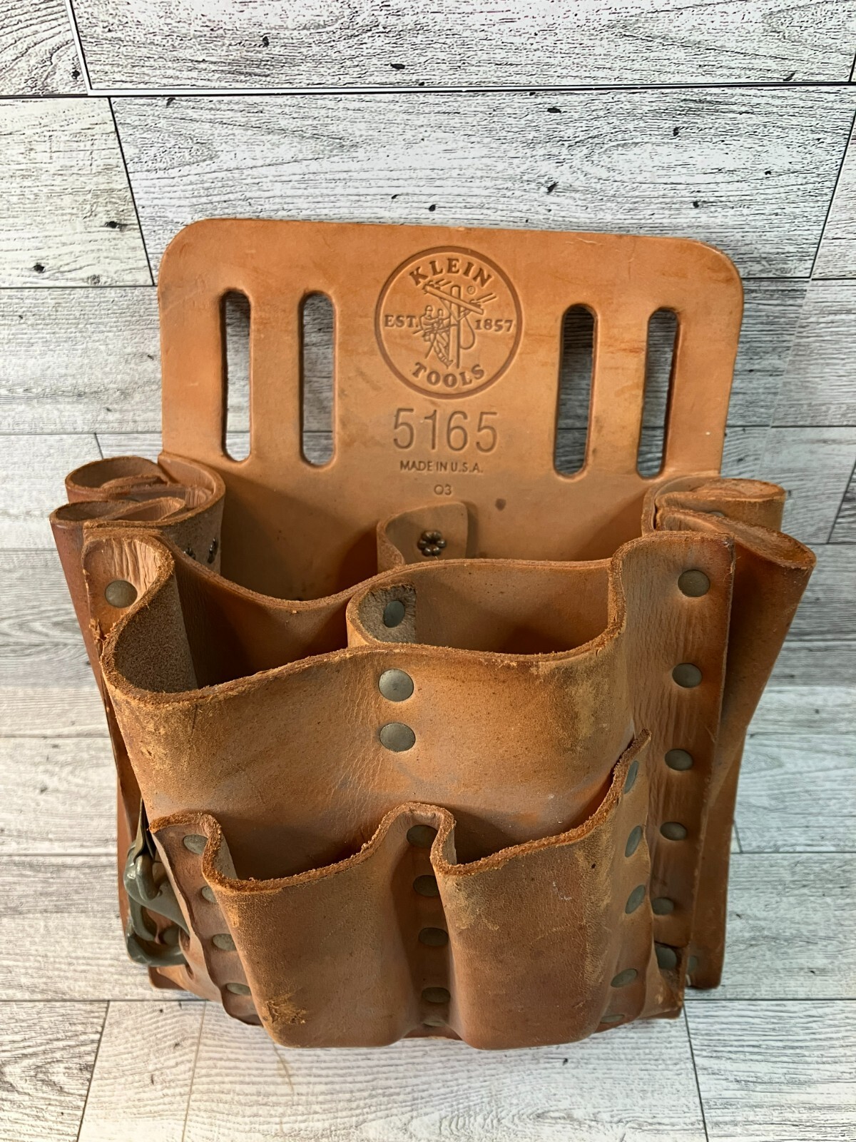 Klein Tools Tool Pouch 5165 Leather 10 Pocket Electrician’s Made USA