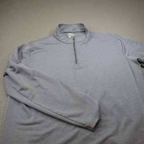Peter Millar Sweater Men Extra Large Gray Performance Stretch Zip Golf Ribbed - Picture 15 of 16