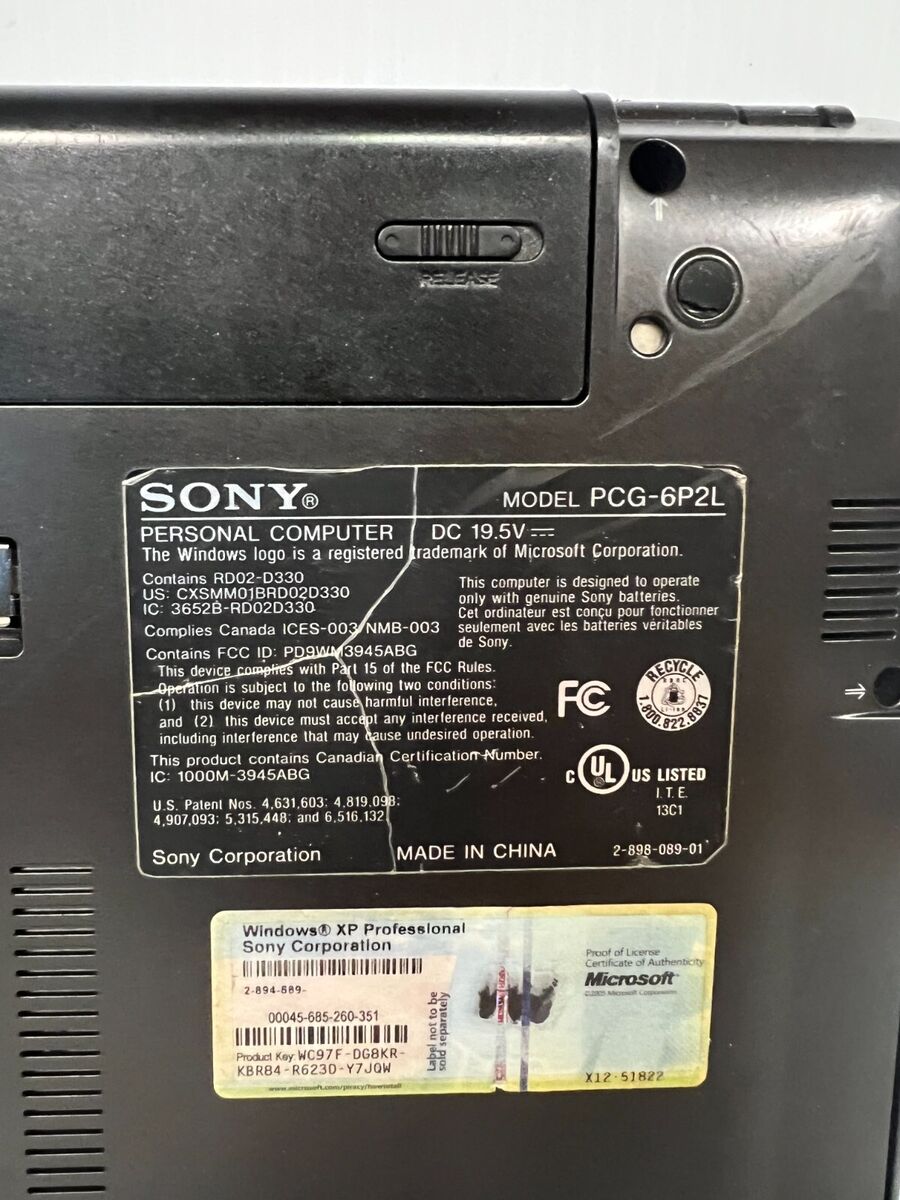 Sony VAIO PCG-6P2L 14 Sony VAIO PCG-6P2L 14