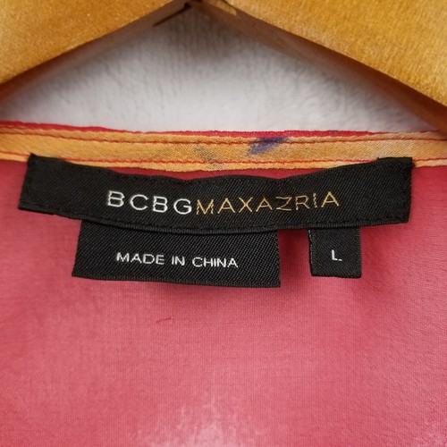 BCBGMaxAzria Tunika Damen L 100 % Seide bestickt Batik transparent Cover Up Top - Bild 7 von 13