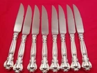 8 Chantilly by Gorham  Sterling Handle Serrated Steak Knives Custom Made