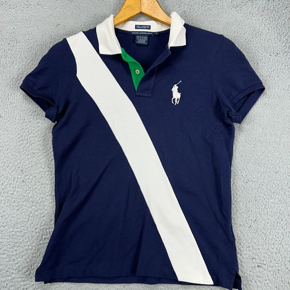 Ralph Lauren Golf Shirt Boys Medium Blue Tailored Fit Polo Big Pony Rugby Youth - Image 2 of 4