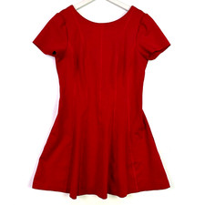 banana republic short sleeve pointe stretch knot dress red size 12
