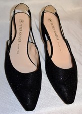 NWOB Peter Kaiser Black Shimmery Textile Slin...