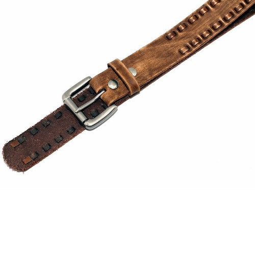 9480V - Herren Western Vintage zweireihige Schnürung Vollnarbenleder Gürtel - Bild 4 von 7