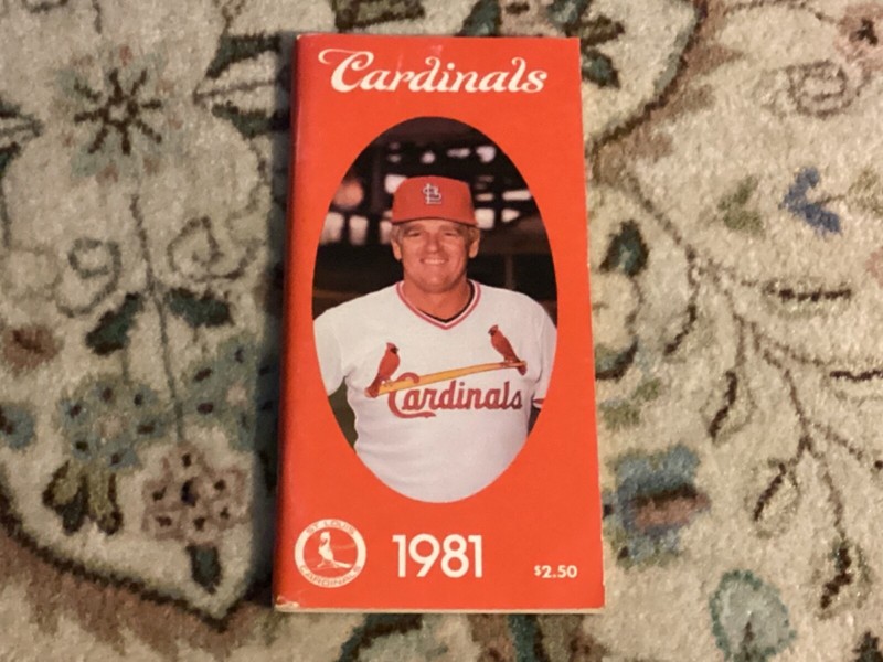 1981 MLB Saint Louis Cardinals Media Guide, Whitey Herzog on cover.