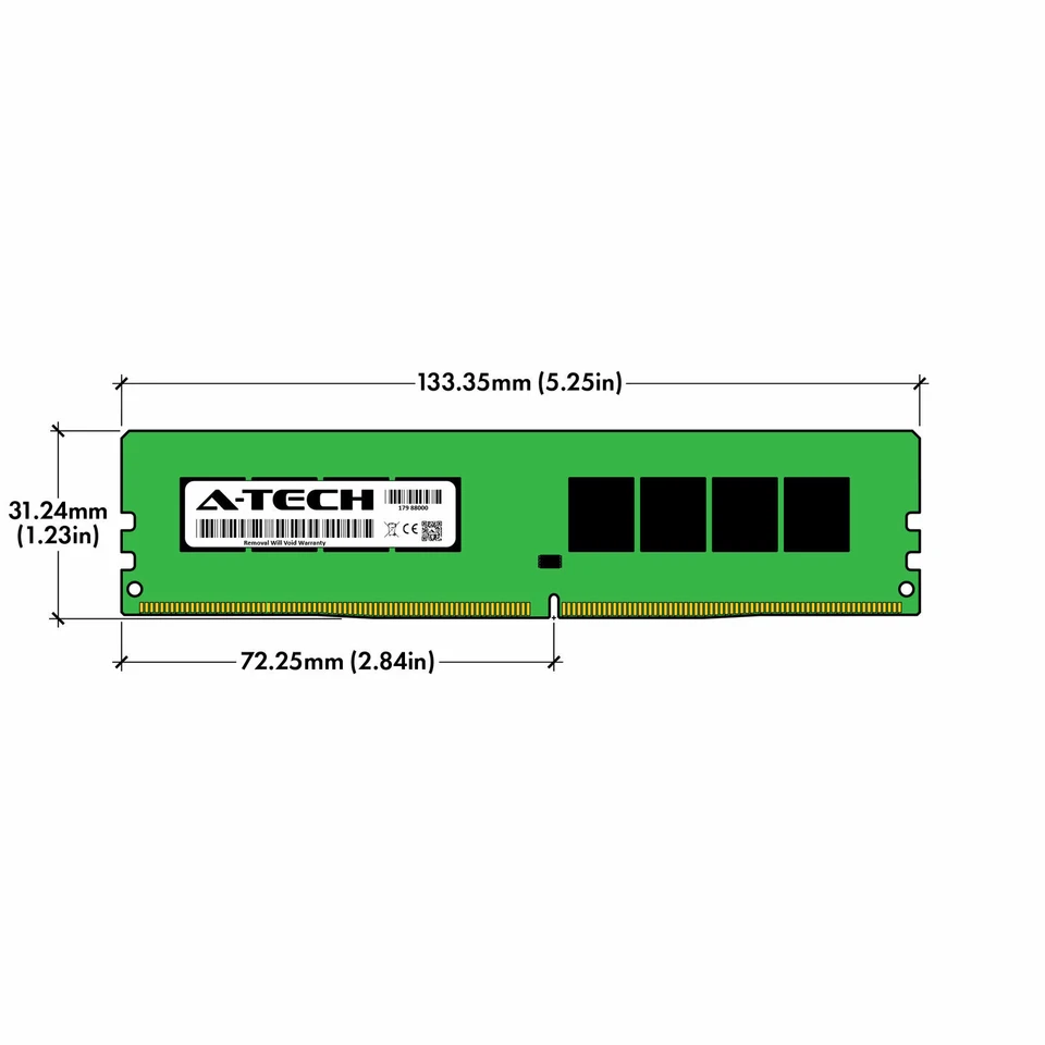 A-Tech 64GB 4x 16GB DDR4 2666 MHz Desktop PC4-21300 DIMM 288-Pin Memory RAM Kit - Image 3 of 4