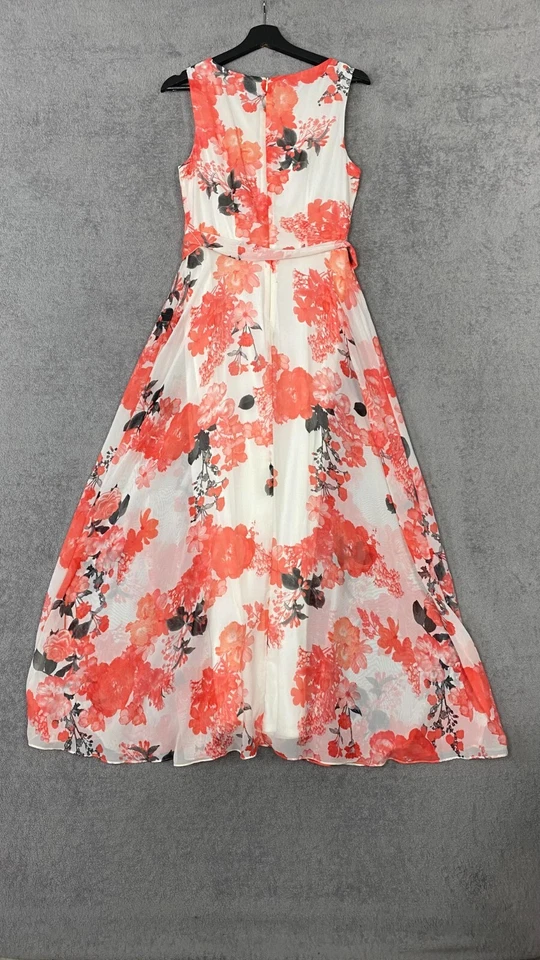 Maxi Vestido Chetta B Mujer 6 Coral Marfil Floral Fluido Cottagecore Elegante Romántico Foto 2 de 4