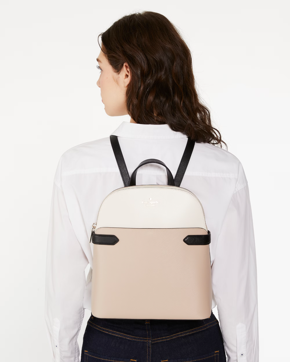 beige leather kate spade backpack NWB Kate Spade Staci Dome Backpack Beige & White Leather Bag KG022 $359  Gift Bag