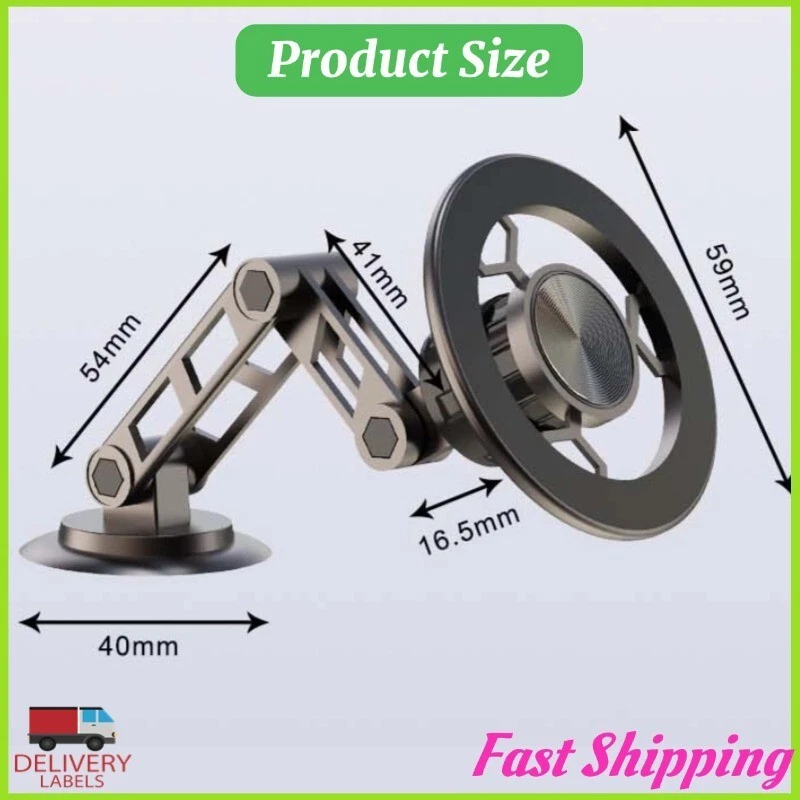 Car Mount Holder Stand Magnetic Dashboard 360° Rotating For Cell Phone Universal - Picture 10 of 13