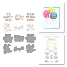Spellbinders - It's My Party Too Collection -Glimmer Sentiments Hot Foil Plate