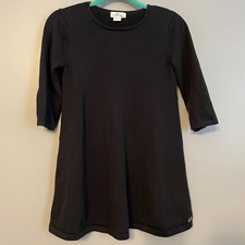 EUC Vineyard Vines Girls Solid 3/4 Sleeve Swing Dress Black Kids Size Large 14