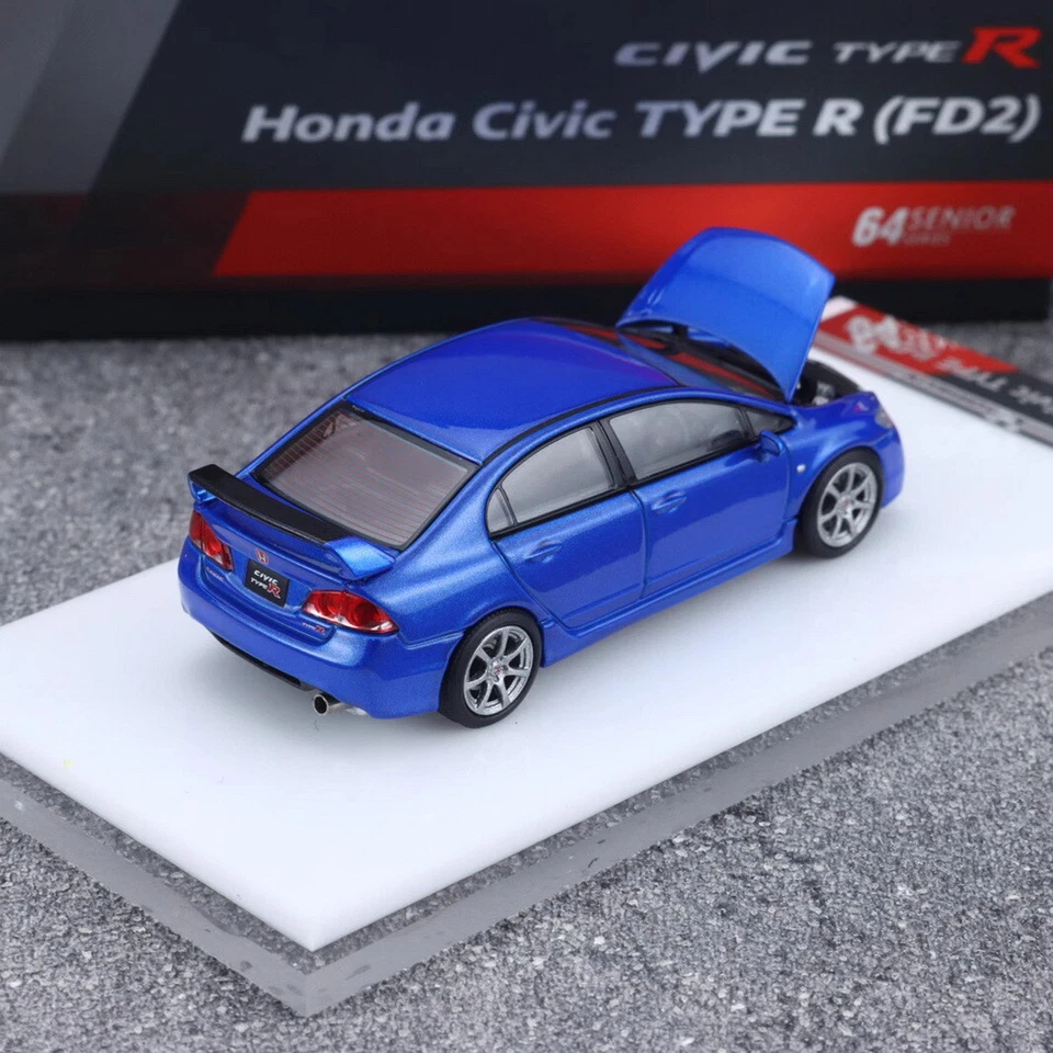 MH Escala 1/64 Honda Civic Tipo R FD2 Azul Diecast Coche Modelo Juguete Regalo Foto 4 de 4