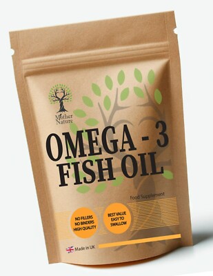 Omega 3 Fischöl 1000mg Kapseln 180mg EPA & DHA 120mg Gehirn Herz Sehen