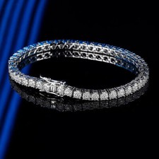 3mm MOISSANITE Tennis Bracelet 925 Sterling Silver D Color VVS1 Passes Tester
