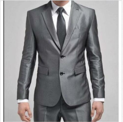 Neu formeller Herren Slim Fit stilvoller Anzug Anzüge zwei Knöpfe Anzug Set Jacke Hose Krawatte @ - Bild 14 von 26