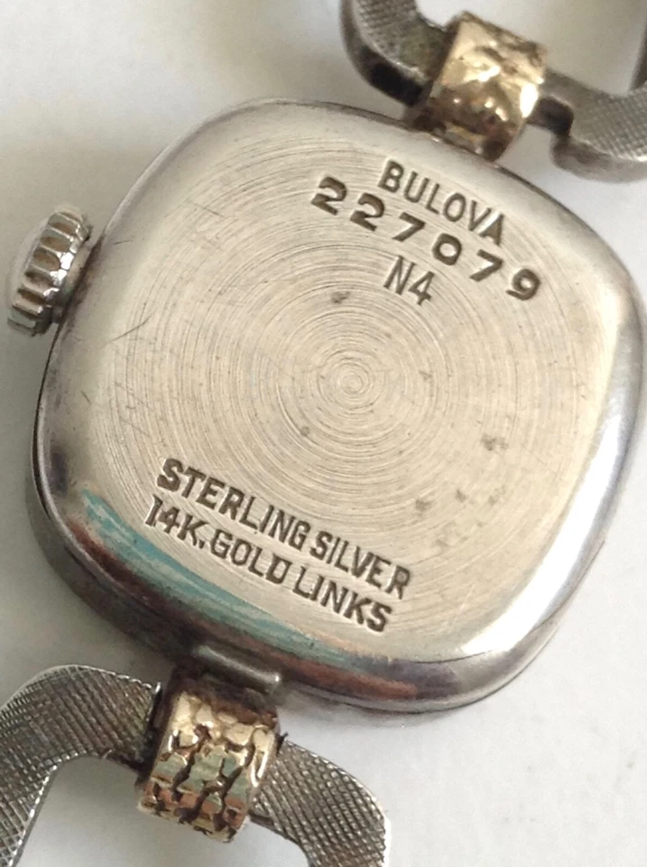 Vtg Sterling & 14K Gold  BULOVA CHRISTIAN DIOR Ladies Wristwatch Original Box - Image 4 of 4