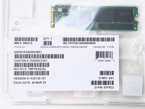 Dell BOSS-S1 Adapter 7HYY4 2x 480GB 7FXC3 SSDSCKKB480G8R M.2 SATA SSD NEW READ! - Picture 5 of 7