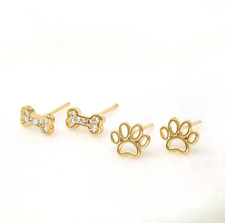 Gold Filled Dog Paw Bone Earrings