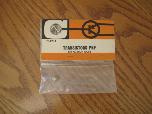 Vintage Transistor PNP 30 MC High Gain Carl Cordova 19-4211 Gold Base NEW