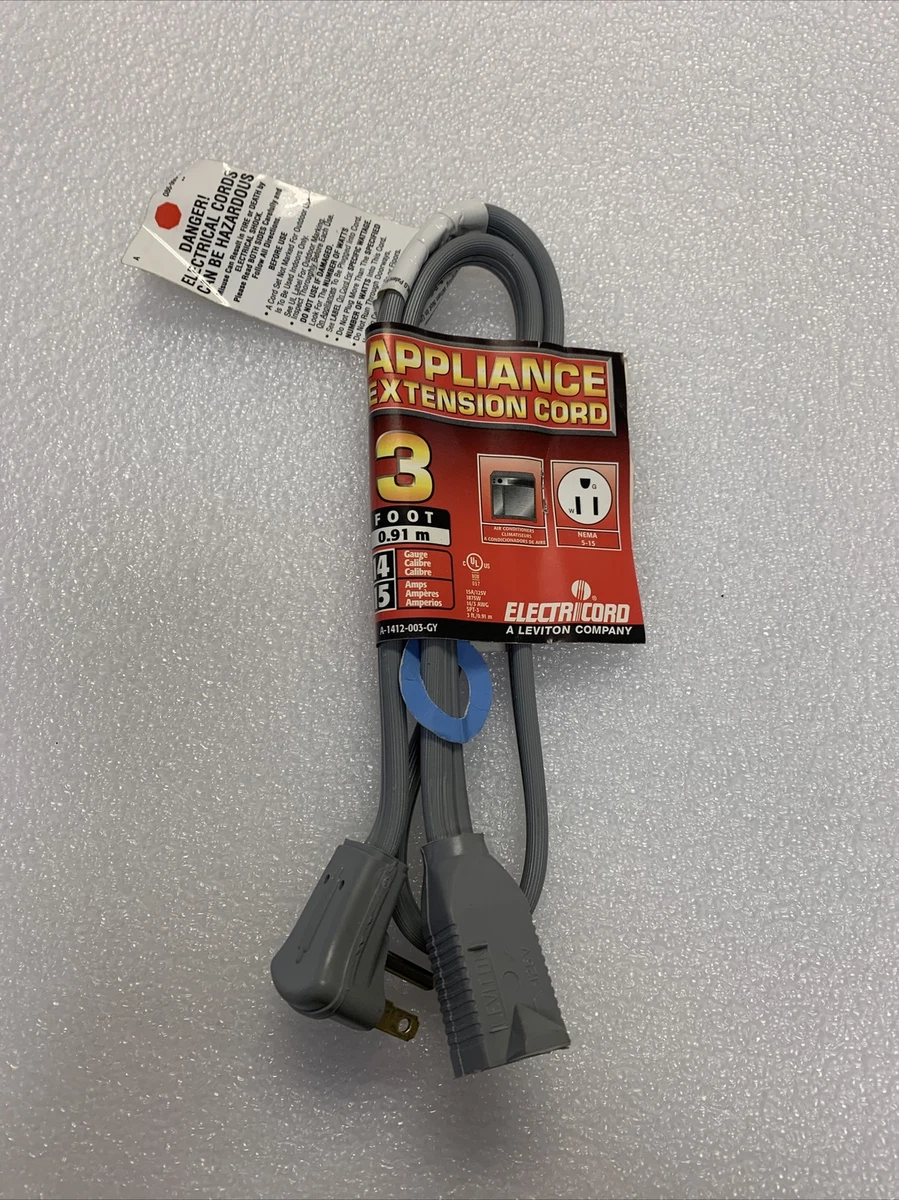 Electricord 3' Appliance Cord 14 Guage 15 Amp 3 Pron | eBay