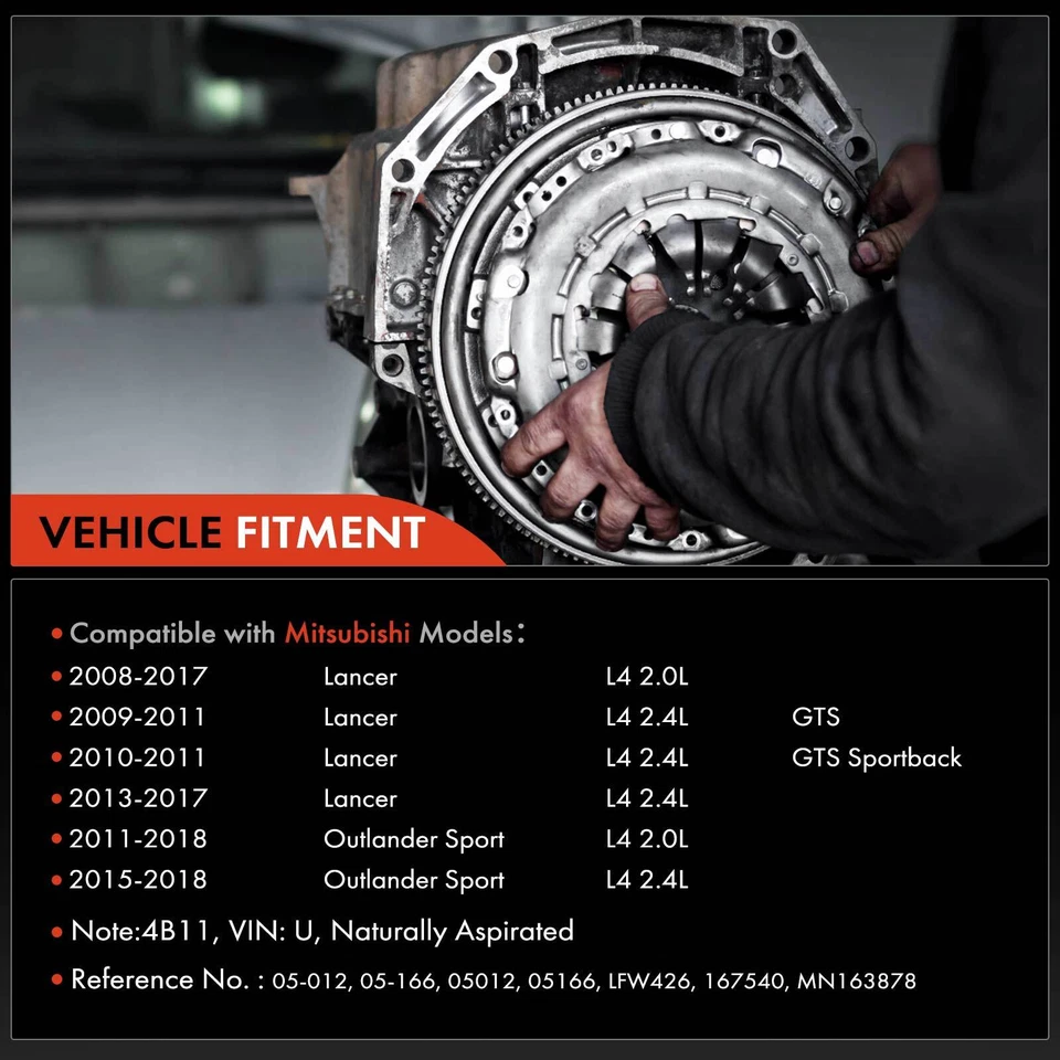 2x Kit de embrague de transmisión con volante para Mitsubishi Lancer Outlander Sport Foto 2 de 4