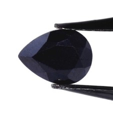 MIDNIGHT BLUE SAPPHIRE 9 x 6 MM PEAR CUT EARTH MINED AND TREATED F-2704