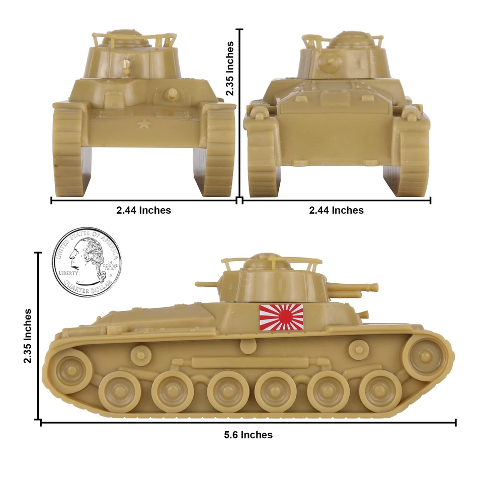 BMC CTS WW2 Japan Chi-Ha Tanks TAN Classic Toy Soldiers Plastic Army Men Vehicle - Image 2 of 4