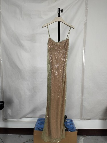 HOUSE OF CB 'Alondra' Cafe Au Lait Beaded Maxi Dress/Size XS-US 2-4/CA149 - Picture 7 of 10
