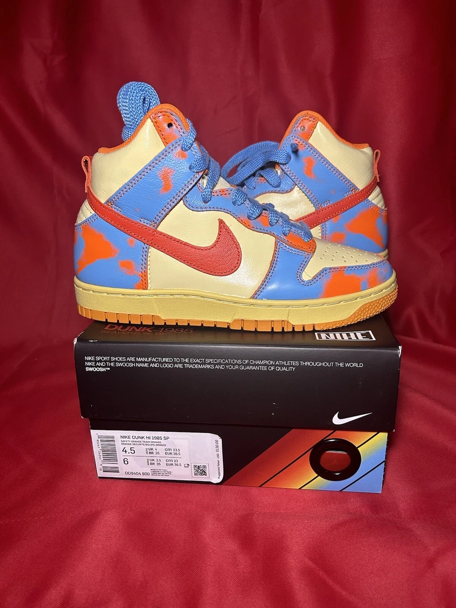 Size 4.5 - Nike Dunk High 1985 SP Orange Acid Wash 2022
