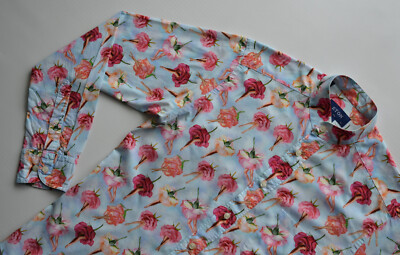 ETON SLIM DANCING ROSES Herren Hemd Men's Shirt Gr. 37/ 14.5'' Blumen/ Flowers