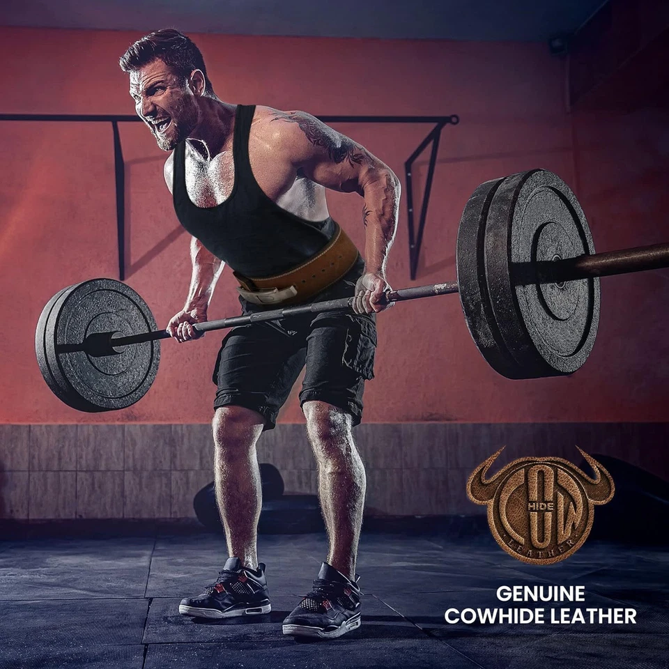 Ремень для тяжелой атлетики от RDX, 10 мм толщина 4 дюйма кожаный тренажерный ремень тренировочная пряжка рычага - Изображение 3 из 4