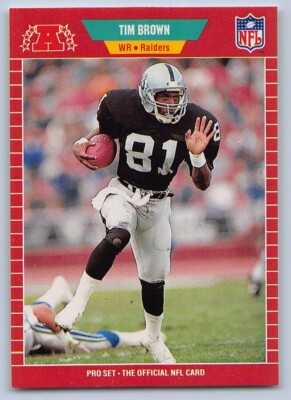 1989 TIM BROWN - Pro Set ROOKIE Football Card # 183 - LOS ANGELES