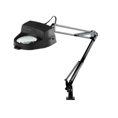 Electrix 7268 BLACK Magnifier Lamp, Incandescent, Clamp-on Mounting, 3-Diopter,