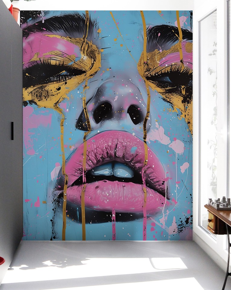 Fashion Theme Decor Glamour Girl Pop Art Wall Mural Wallpaper fashion-theme-decor-glamour-girl-pop-art-wall-mural-wallpaper