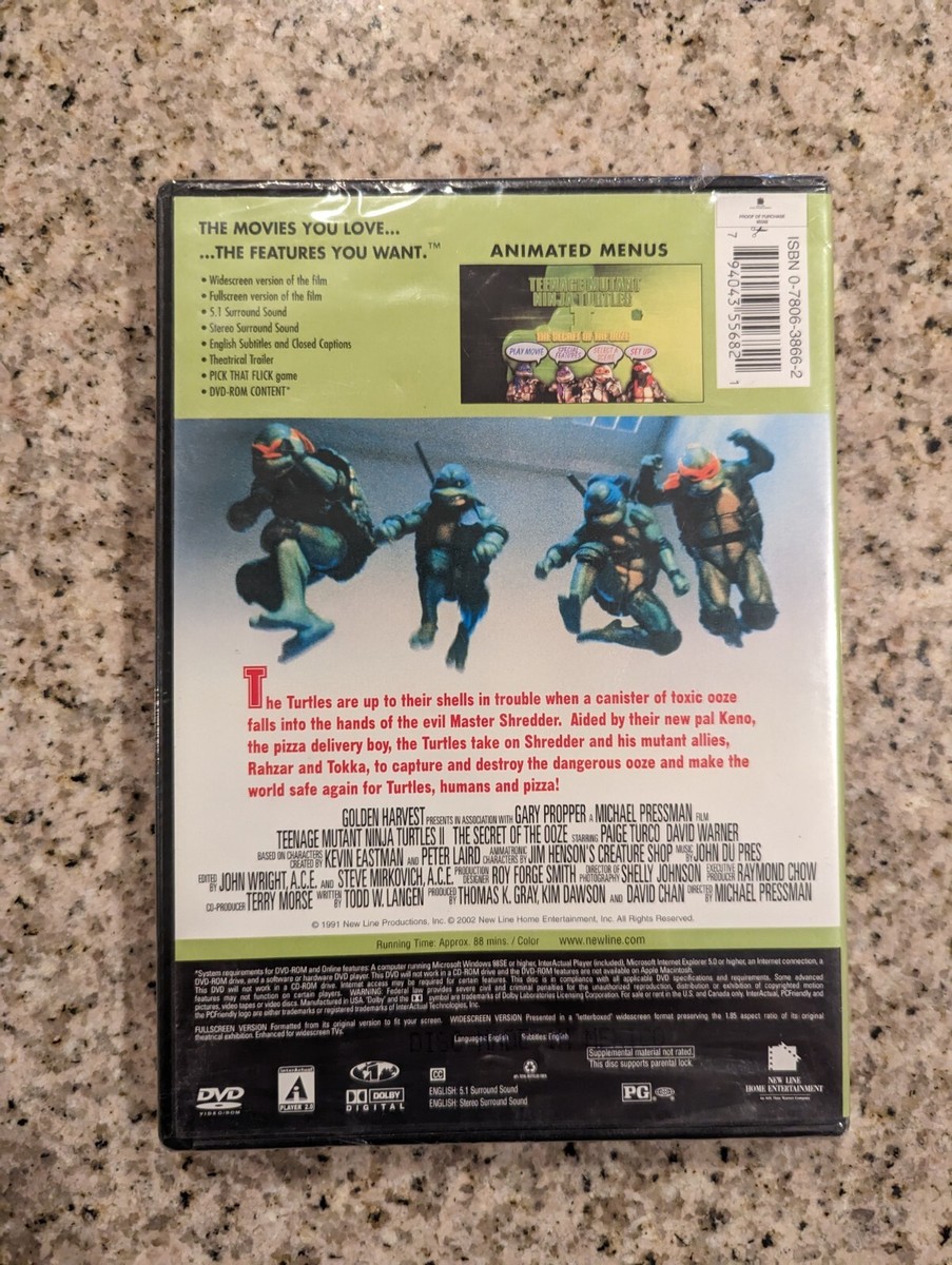 Teenage Mutant Ninja Turtles 2: The Secret of the Ooze (DVD, 1991