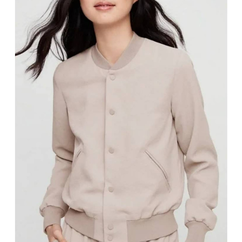 Aritzia Wilfred Poussin Bomber Jacket Women's M Concr… Gem