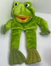 DAKIN Frog Hand Puppet Full Body Tag Vintage Green Plush Doll Stuffed 1982 15