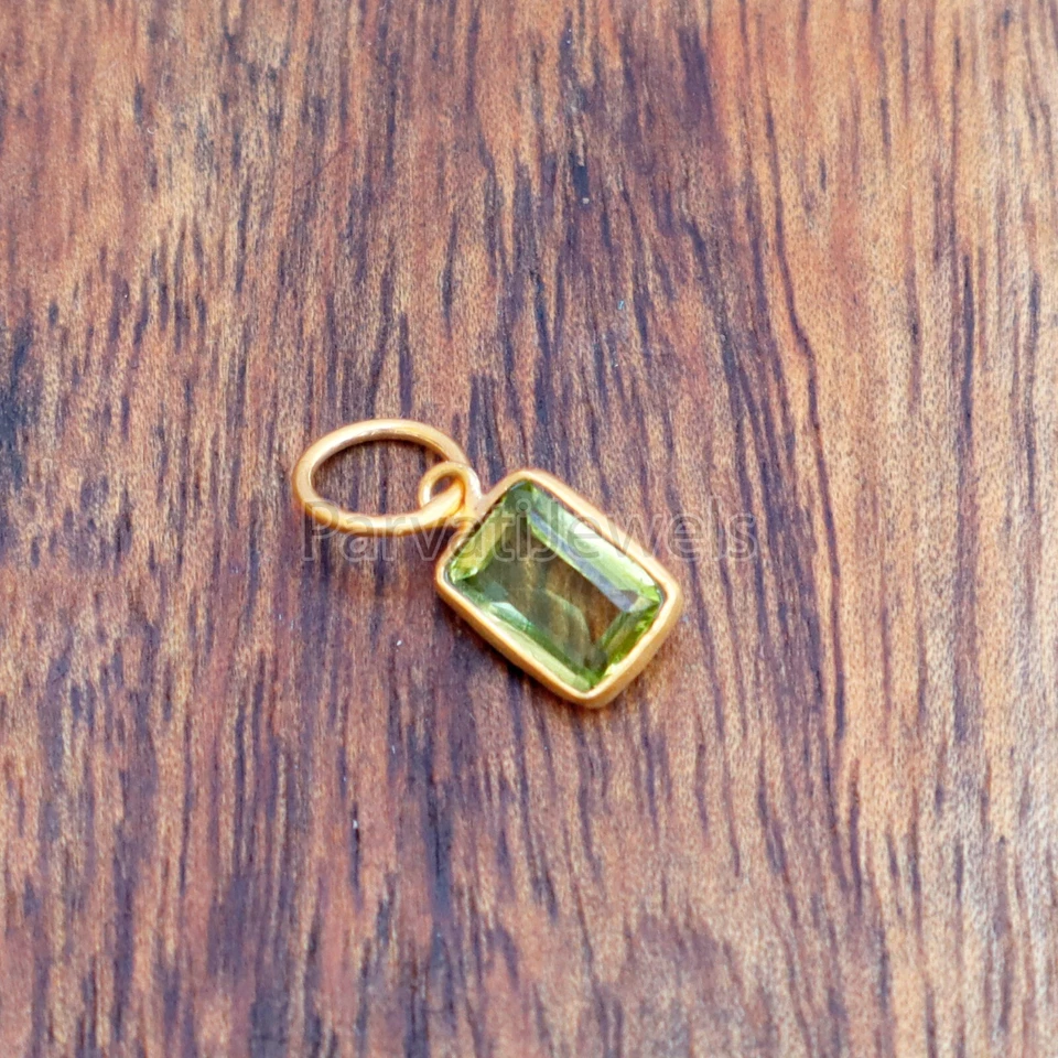 Berloques de peridoto verde natural ouro 18k sólido roupa de festa presente pingente feminino - Imagem 4 de 4