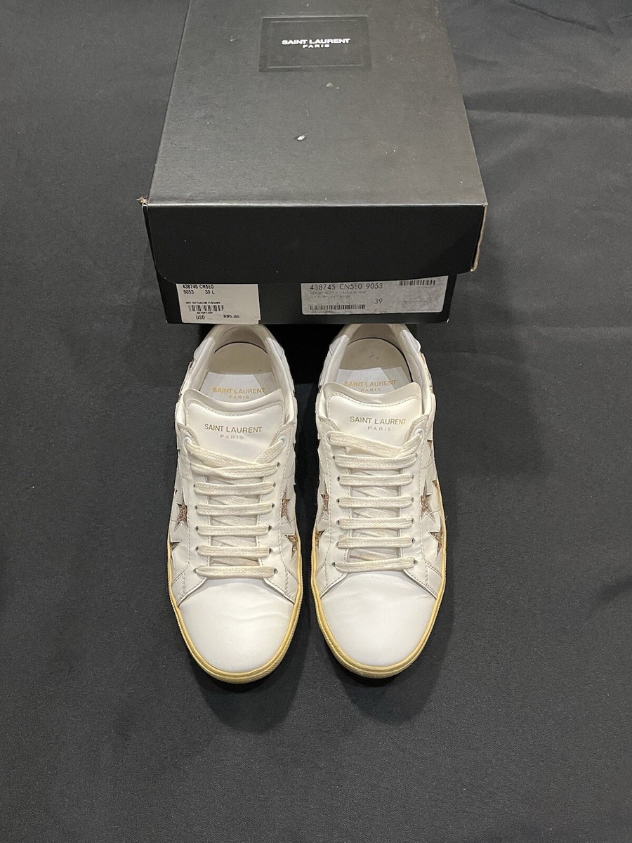 SAINT LAURENT GLITTER STAR WOMENS SNEAKERS SHOES SIZE YSL 38