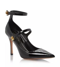 Valentino Garavani Ankle Strap Mary Jane Studded Patent Pumps Size EU 39.5