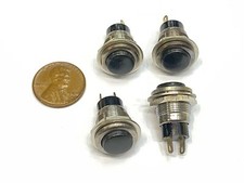 4 x Black small N/O Momentary 12mm push button Switch round 12v on off G23