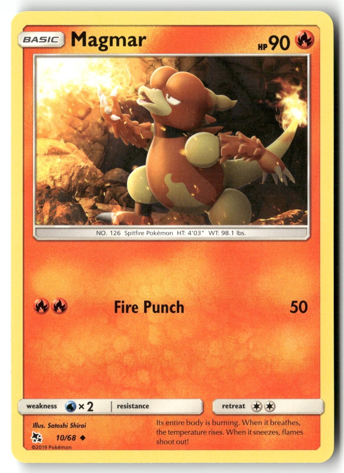 Magmar 10 Hidden Fates Pokemon Uncommon Near Mint