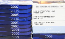 Sammlung USA 15 x United States Mint Proof Set 1999 - 2017 insg. 174 Münzen OVP