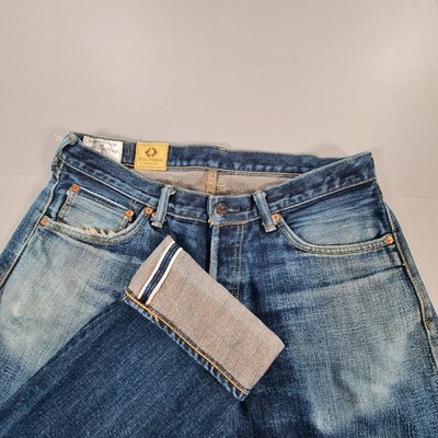 Studio D'Artisan Herren Jeans Blau W34 L32 Relaxed Tapered 14oz Selvedge Fox Fibre