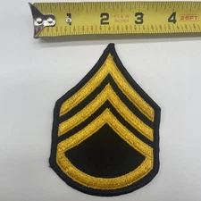 U.S. Military Army Staff Sergeant Chevron Rank Patch Yellow Black X1 Insignia