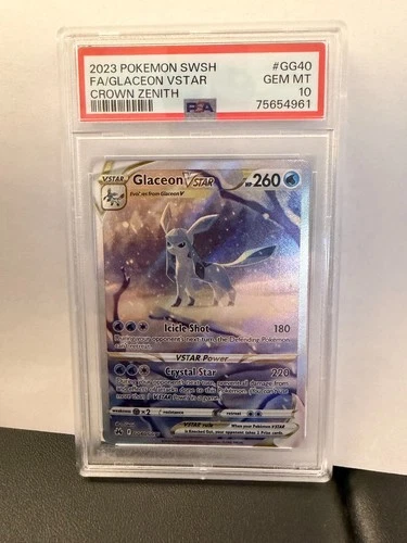 Pokemon Sword & Shield Crown Zenith Glaceon VSTAR FA GG40 PSA 10