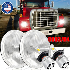 Round 7inch Chrome Led Headlight Projector For Ford Ln7000 Ln8000 Ln9000 Trucks