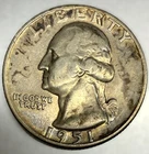 1951-S Washington 90% Silver Quarter VF Very Fine Condition 25c US Coin -3852